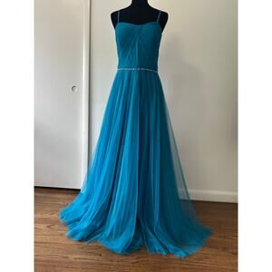Watteres&Watters Womens Long Prom blue  Sweetheart Gown Formal Dress Size 15